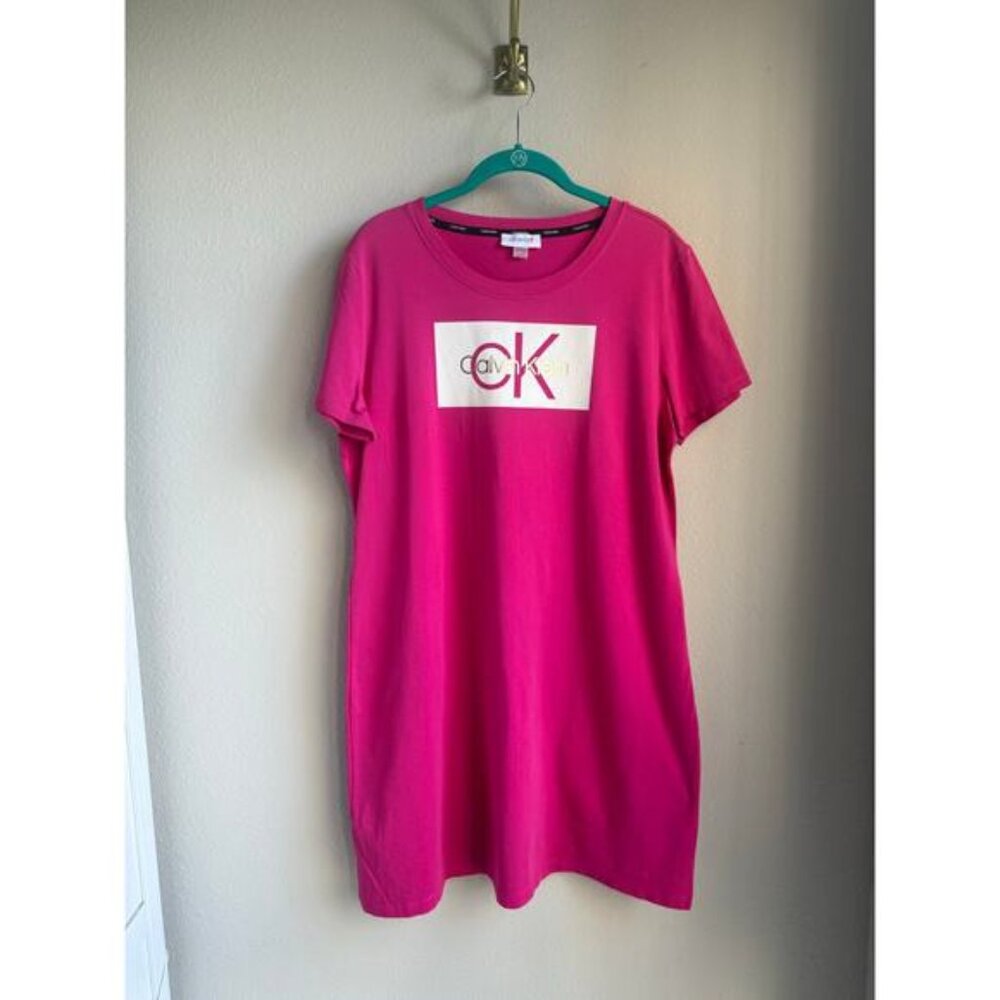 Pink Calvin Klein T-Shirt Dress - Size XL